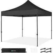Vonroc Pavillon 3x3m wasserdicht stabil - Partyzelt EasyUp System [3Min Aufbau] Popup Faltpavillon modular erweiterbar als Festival Zelt, Gartenpavillon