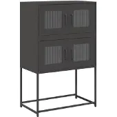 vidaXL Highboard Schwarz 68x39x107 cm Stahl