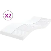 vidaXL Schaumstoffmatratzen 2 Stk. 80x200 cm 7-Zonen Härtegrad 20 ILD