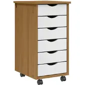 vidaXL Rollschrank mit Schubladen MOSS Honigbraun Massivholz Kiefer