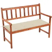 vidaXL Gartenbank mit Auflage 120 cm Massivholz Akazie