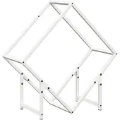 vidaXL Brennholzregal Weiß 60x25x60 cm Kaltgewalzter Stahl