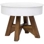 vidaXL Couchtisch Altholz Massiv 60x45 cm Weiß