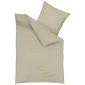 TRAUMSCHLAF Uni Feinbiber Bettwäsche Kissenbezug einzeln 40x80 cm | beige - beige