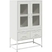 vidaXL Highboard Weiß 68x39x111,5 cm Stahl