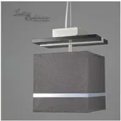 Licht-Erlebnisse Hängelampe Stoff Braun Chrom E27 eckig Pendelleuchte Wohnzimmer Esszimmer