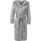 Redbest Fleece Unisex-Bademantel mit Kapuze Perris in silber | Gr.: XL
