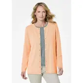 Goldner Eleganter Herbstcardigan mit Rundhals in pfirsich | Gr.: 48