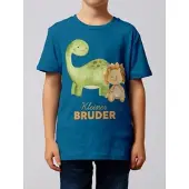 Wat? Apparel T-Shirt Dinosaurier 06 Kleiner Bruder in Blau | Gr.: 152-164