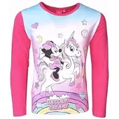 Disney Langarmshirt Minnie Mouse & Einhorn in Dunkelpink | Gr.: 92