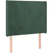 Syfax Kopfteil mit Ohren Dunkelgrün 103x16x118/128 cm Samt