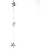 MARELIDA LED Drahtlichterkette Drahtsterne - 20 warmweiße LED - L: 1,90m - Timer - Batterie - silber