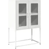 vidaXL Highboard Weiß 68x39x107 cm Stahl