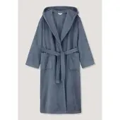 Hessnatur Langer Bademantel Relaxed in stahlblau | Gr.: XS
