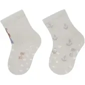 Sterntaler ABS Krabbelsocken 2er-Pack Hippo in lichtgrau | Gr.: 18
