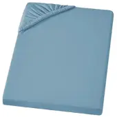 Carpe Sonno Edel-Jersey Spannbettlaken in Stahl-Blau | Gr.: 180x200 cm - 200x200 cm