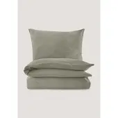 Hessnatur Musselin Bettwäsche-Set in seegras | Gr.: 155x220 cm (40x80 cm)