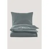 Hessnatur Satin Wende Bettwäsche-Set in tiefseegrün | Gr.: 155x220 cm (40x80 cm)