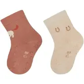Sterntaler ABS Krabbelsocken 2er-Pack Pferd in mittelbraun | Gr.: 22