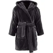 Redbest Fleece Kinder-Bademantel mit Kapuze Perris in anthrazit | Gr.: 122/128