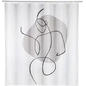 Wenko Duschvorhang ''Ladyline'' in Weiß/ Beige - (L)200 x (B)180 cm | Gr.: onesize