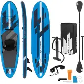 ECD-Germany Aufblasbares Stand Up Paddle Board Kajak Sitz, 320x82x15 cm, Blau, PVC, bis 120kg, inkl. Pumpe Tragetasche Zubehör