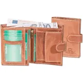 Woodland Hochformat-Riegelbörse mit RFID/NFC-Blocker Schutz aus naturbelassenem Büffelleder in Creme