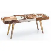 FineBuy Sitzbank Ziegenfell 120cm Flurbank Polsterbank Design Bank Fell Bettbank