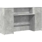 vidaXL Empfangstheke Betongrau 180x50x103,5 cm Holzwerkstoff