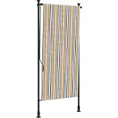 vidaXL Außenrollo Gelb und Weiß 120x270 cm Stoff und Stahl
