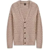 Bugatti Cardigan "Regular Fit" mit V-Ausschnitt & Flechtoptik