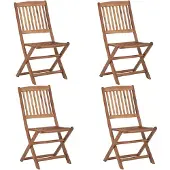 vidaXL Klappbare Gartenstühle 4 Stk. Massivholz Akazie