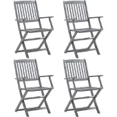 vidaXL Klappbare Gartenstühle 4 Stk. Massivholz Akazie
