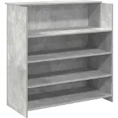 vidaXL Empfangstheke Betongrau 100x50x103,5 cm Holzwerkstoff