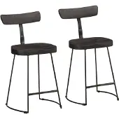 vidaXL Barhocker 2 Stk. Schwarz 49x43x79 cm Mango Massivholz