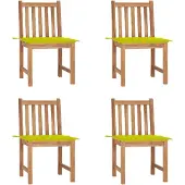 vidaXL Gartenstühle 4 Stk. mit Kissen Massivholz Teak