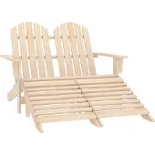 vidaXL Adirondack-Gartenbank 2-Sitzer mit Fußteil Tannenholz