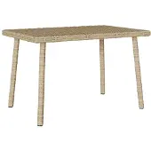 vidaXL Garten-Couchtisch Rechteckig Beige 60x40x37 cm Poly Rattan