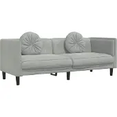 vidaXL Sofa mit Kissen 3-Sitzer Hellgrau Samt