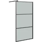 vidaXL Duschwand für Walk-In Dusche 115x195 cm Dunkel ESG Glas Schwarz