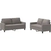 vidaXL 2-tlg. Sofagarnitur mit Kissen Taupe Stoff