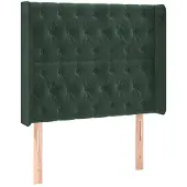 Syfax Kopfteil mit Ohren Dunkelgrün 103x16x118/128 cm Samt