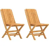 vidaXL Gartenstühle 2 Stk. Klappbar 47x47x89 cm Massivholz Teak
