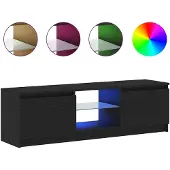 vidaXL TV-Schrank mit LED-Leuchten Schwarz Eichen-Optik 120x30x36 cm