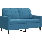 vidaXL 2-Sitzer-Sofa Blau 120 cm Samt