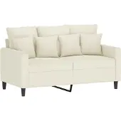 vidaXL 2-Sitzer-Sofa Creme 120 cm Samt