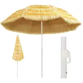 vidaXL Strandschirm Natur 300 cm Hawaii-Stil