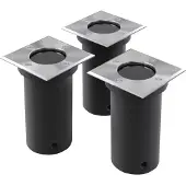 vidaXL Outdoor Bodenleuchten 3 Stk. Quadratisch