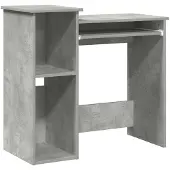 vidaXL Schreibtisch mit Regalen Betongrau 84x40x78 cm Holzwerkstoff