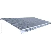 vidaXL Gelenkarmmarkise 600 cm Blau/Weiß